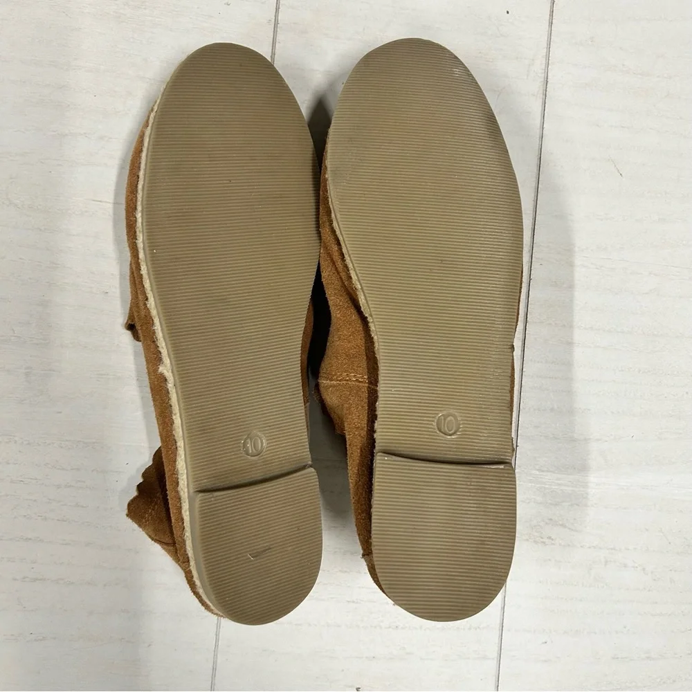 NWT Myra Ladies size 10 Leather Velvet Espadrilles Brown‎ Slip-On Shoes